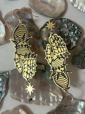 While Odin Sleeps Gauntlet earrings